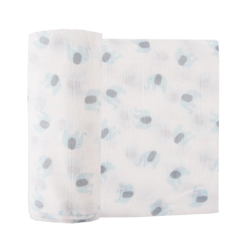 White bamboo wrap with teddies 120x120cm