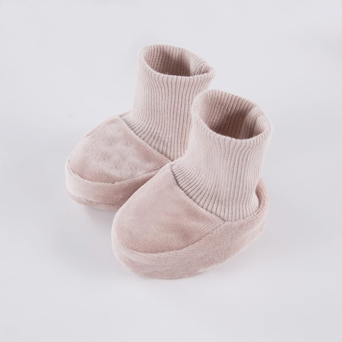 Newborn velvet shoes 0-3 month beige