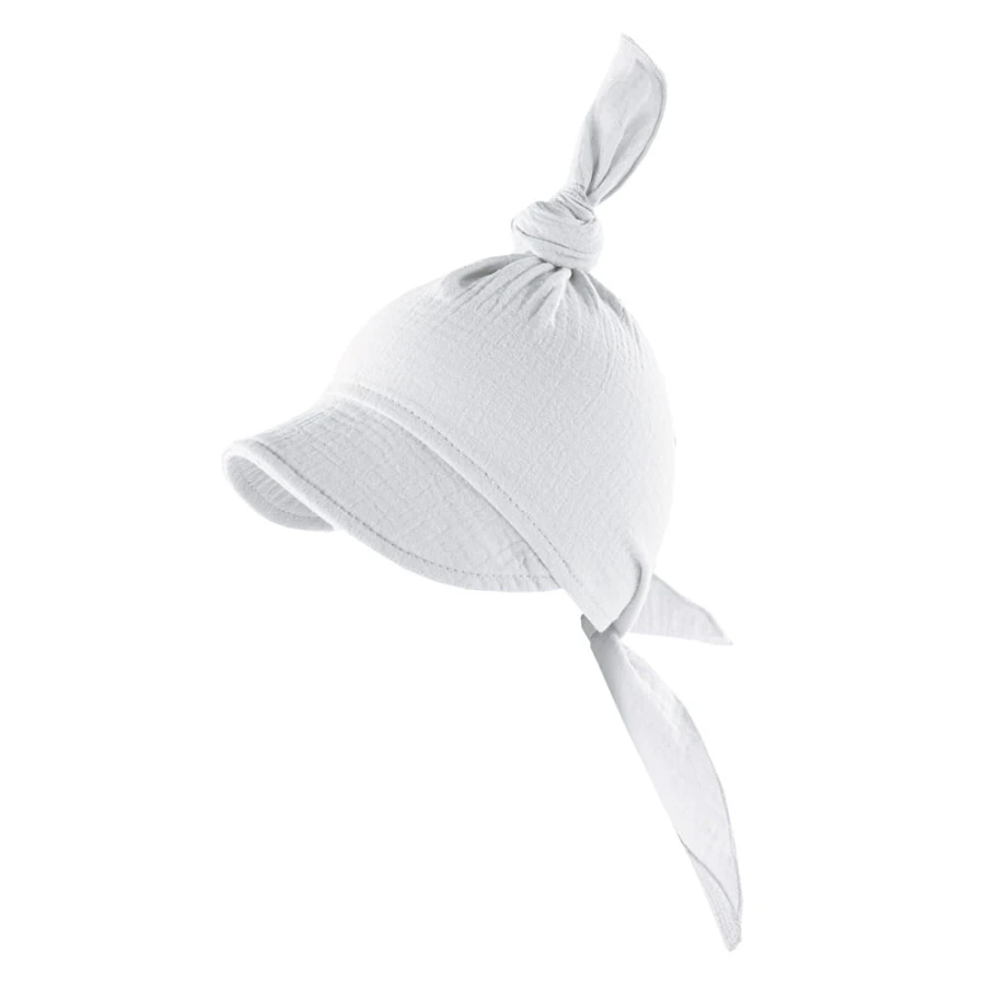 Muslin baby hat white