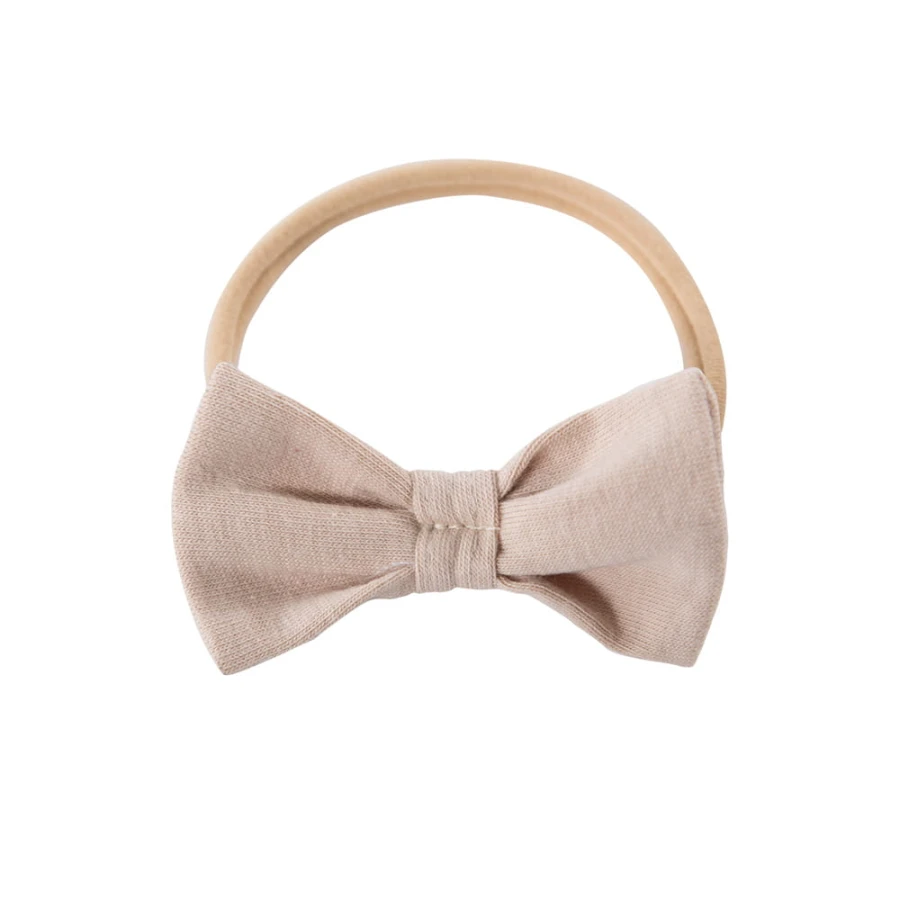 Headband with a bow beige